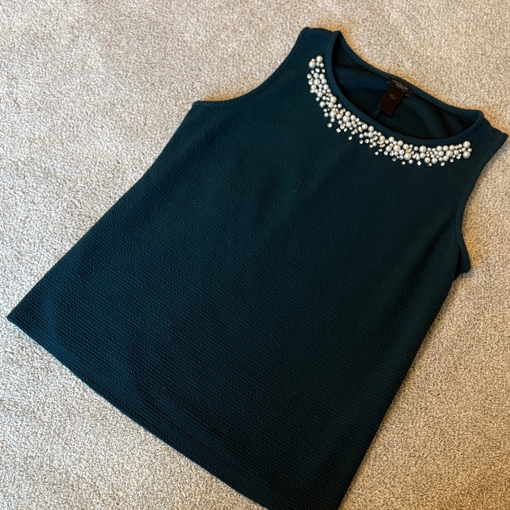Rhinestone Pearl Tank Shell